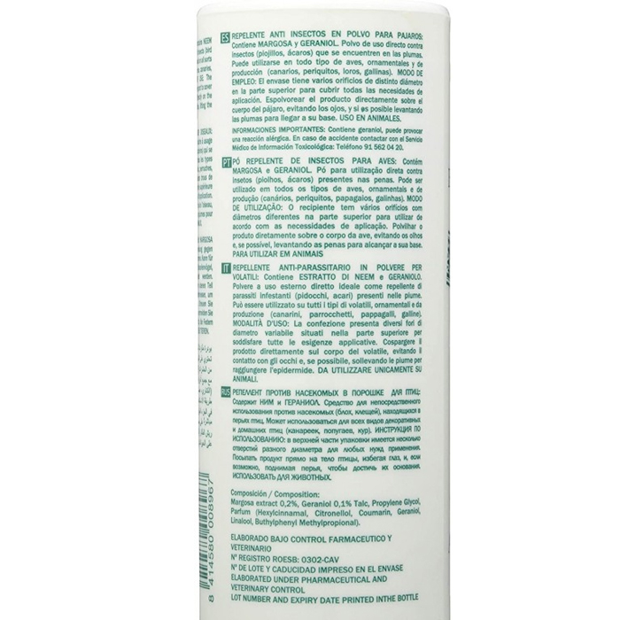 Antipiolhos natural para aves 250gr mf