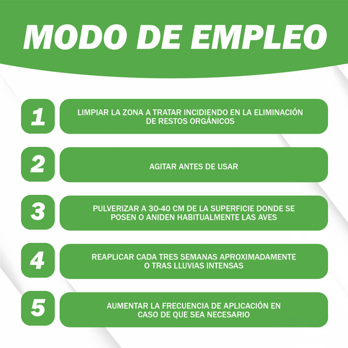 Spray Repelente de Aves -Gel Antipouso 1L