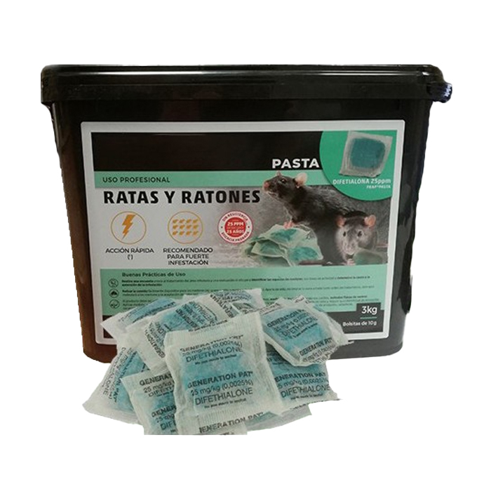 Raticida difetialona em pasta 3kg